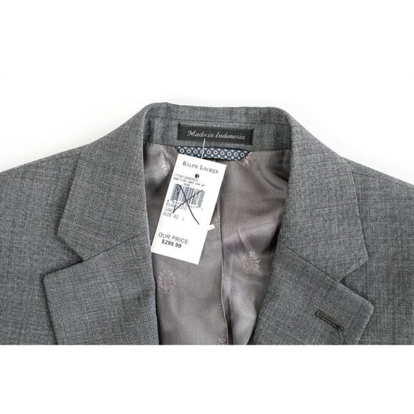 Ralph Lauren Mens UltraFlex Lattimore Classic Fit Suit Jacket Gray Size 42L New - Picture 7 of 10